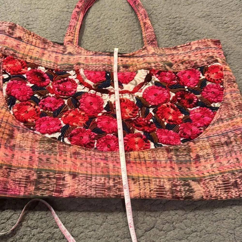 Boho Crocheted Tote Bag Shoulder Bag Beach Tote Overnight Open Inside Zip
